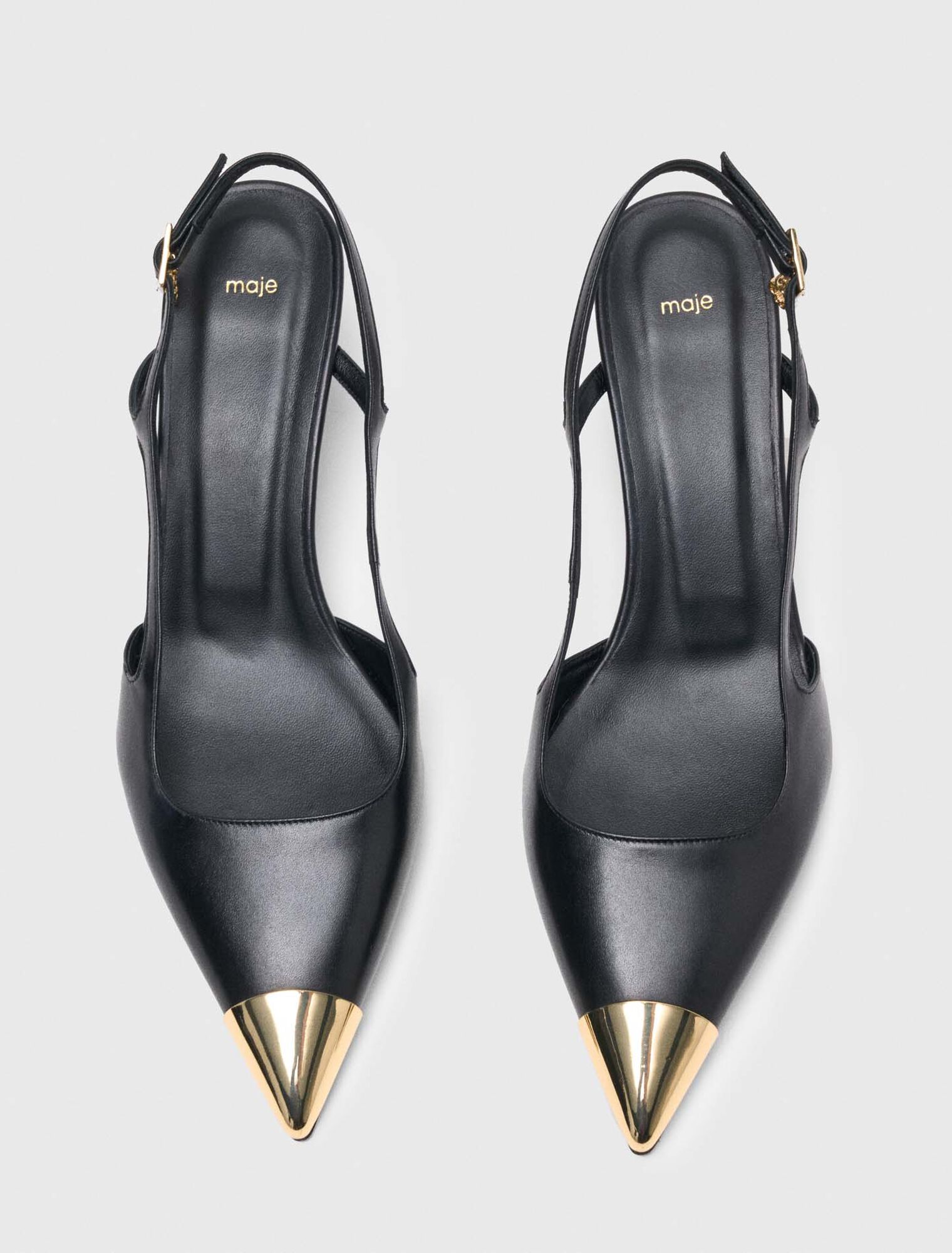 Slingback-Pumps aus Glattleder