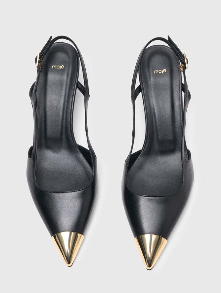Slingback-Pumps aus Glattleder