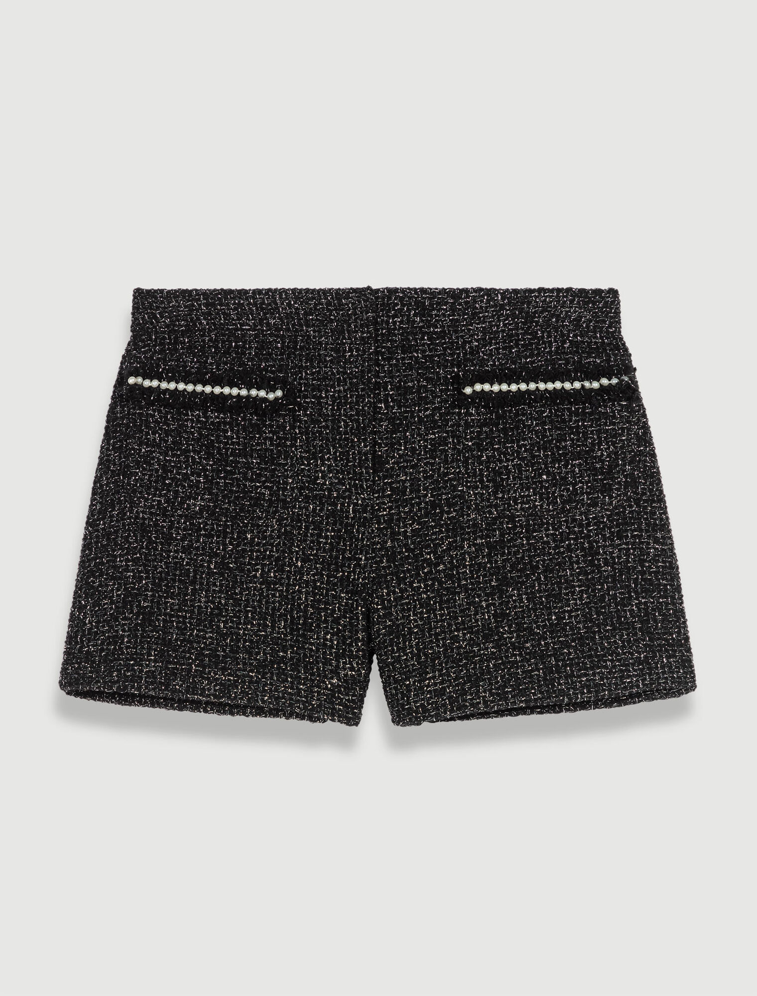 Tweed-Shorts mit Pailletten
