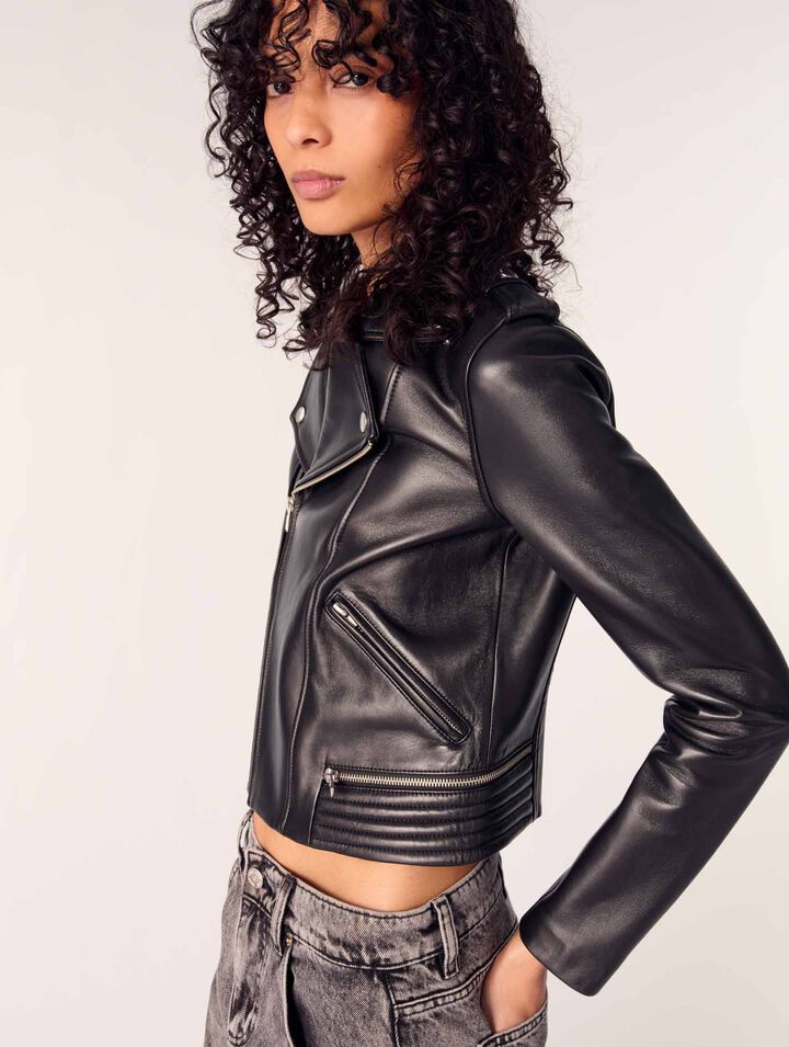 Leather biker jacket