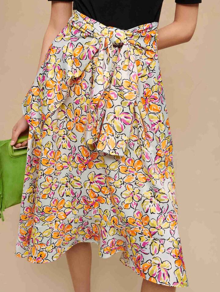 Geknoteter Kleid mit Blumenprint