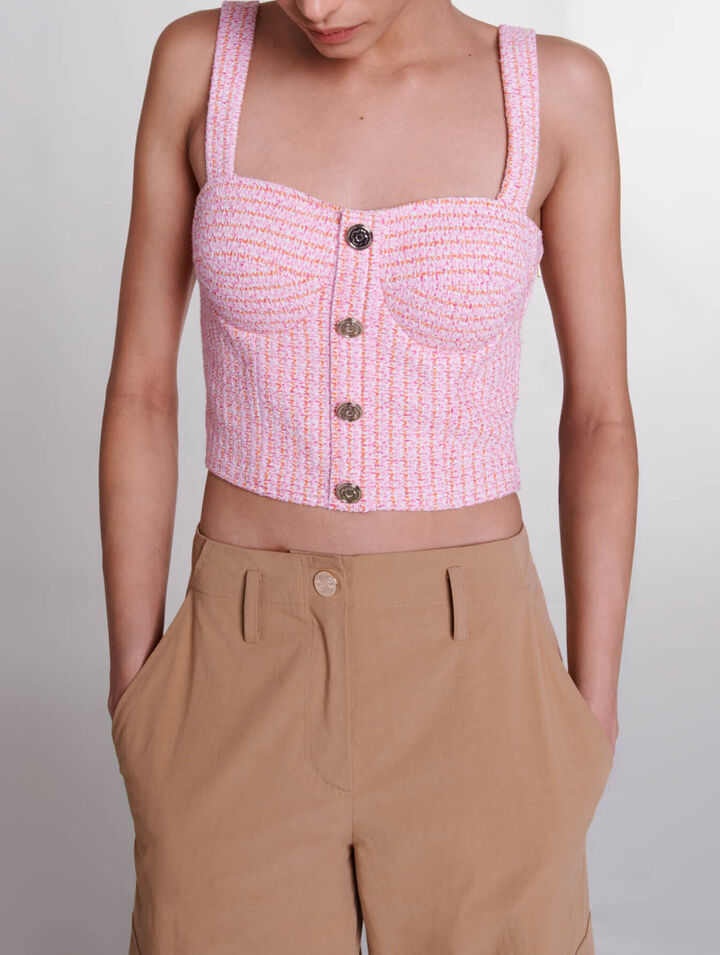 Crop Top aus Tweed