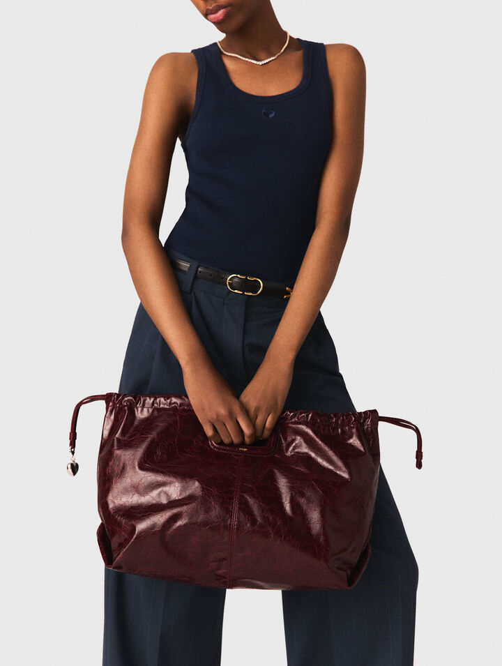 Tote-Tasche M aus Craquel&eacute;-Leder