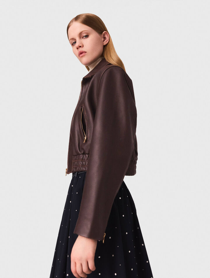 Jacke aus Leder im Vintage-Look