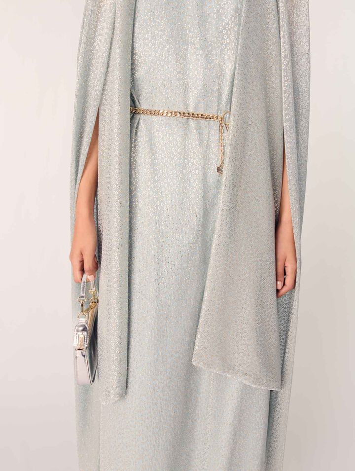 Langes Cape-Kleid aus Lurex