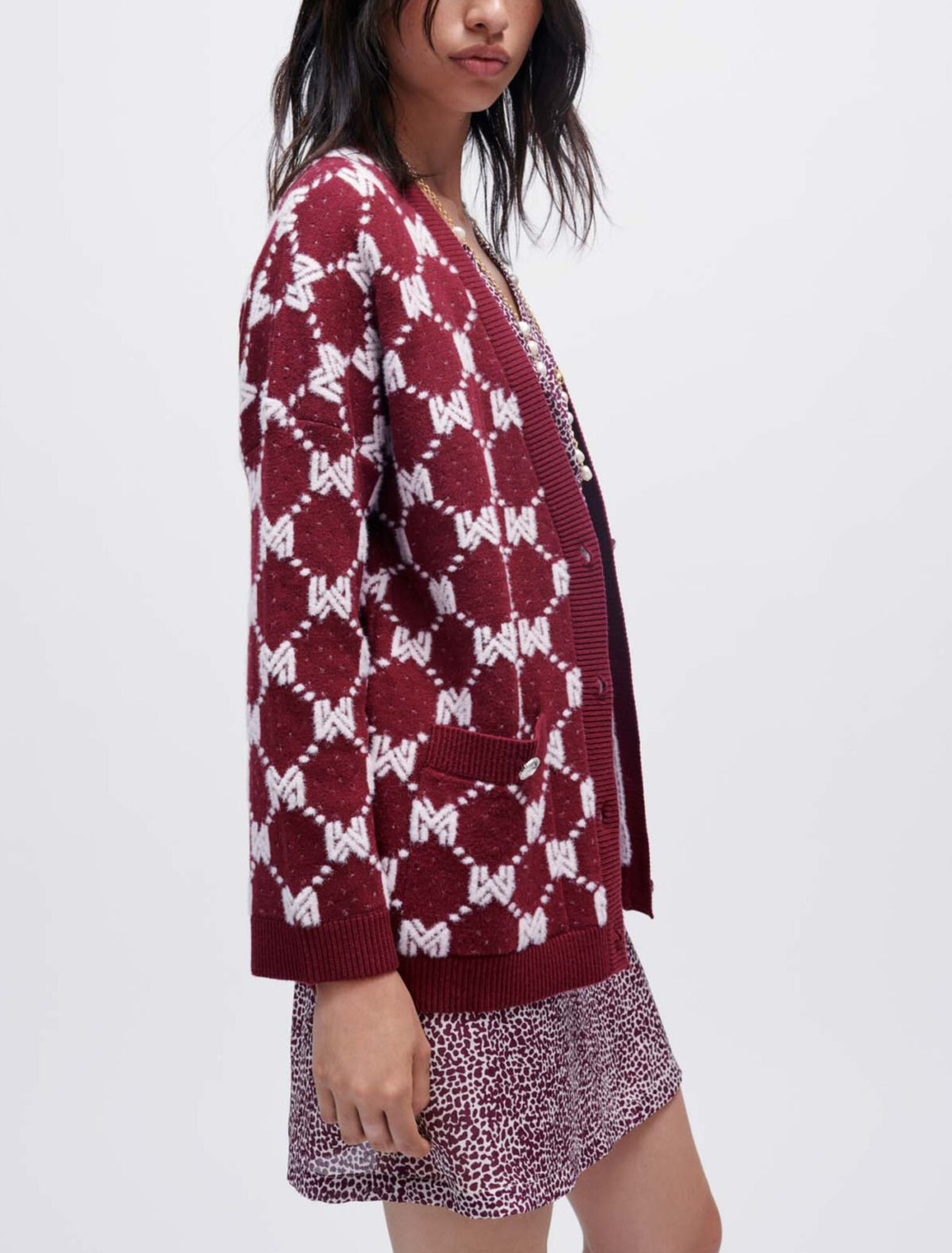Strickjacke aus Jacquard-Strick Maje