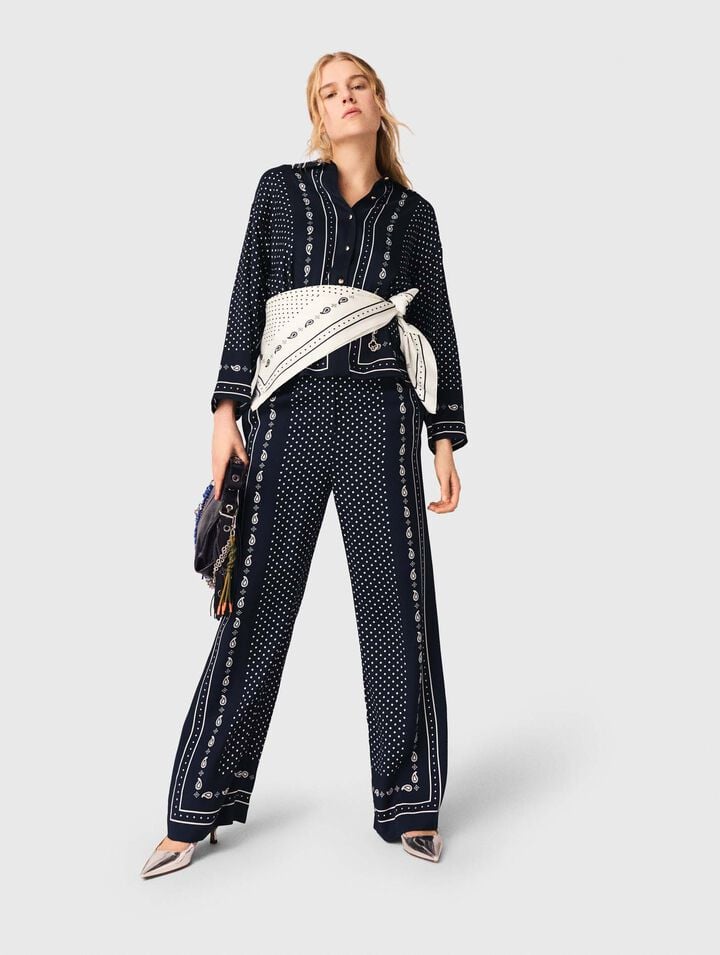 Gemusterte flie&szlig;ende Hose