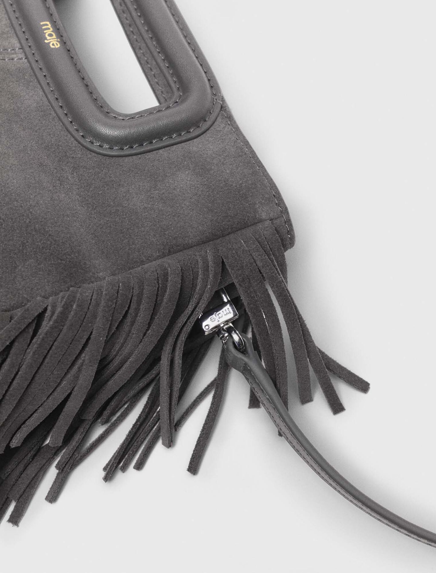 M-Tasche aus Wildleder mit Fransen
