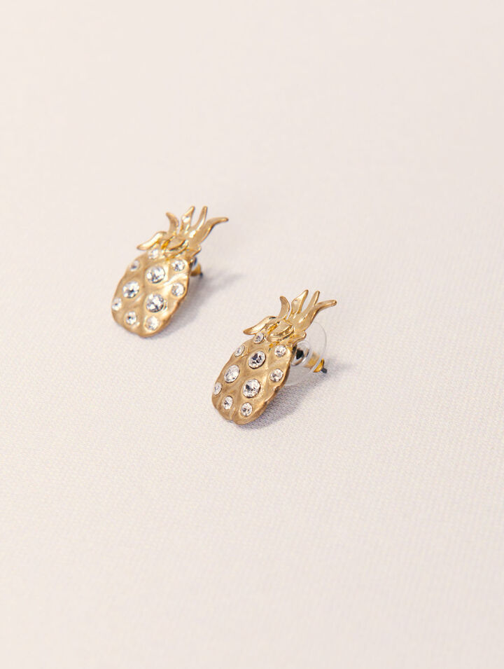 Ananas-Ohrringe mit Strass