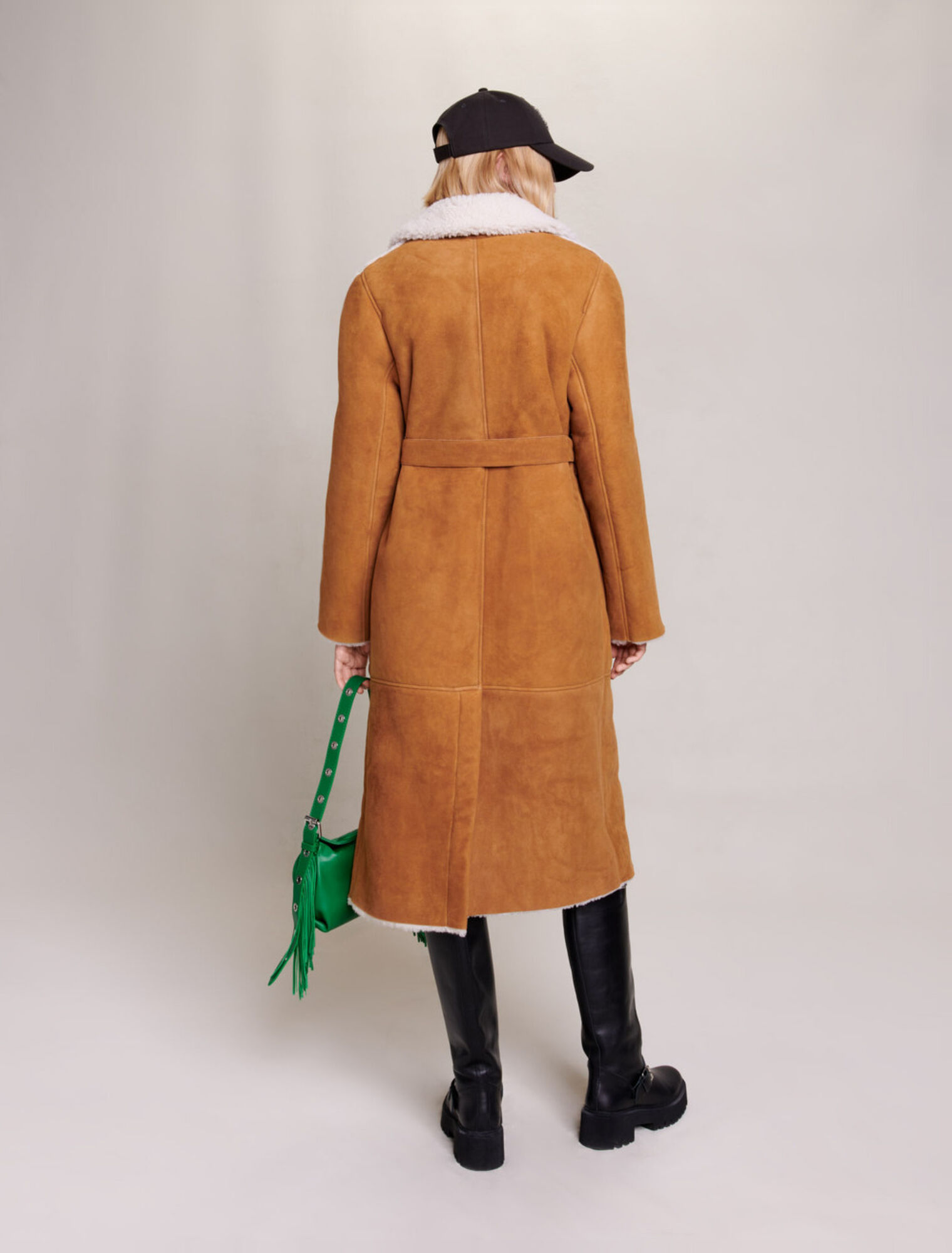 Langer Shearlingmantel