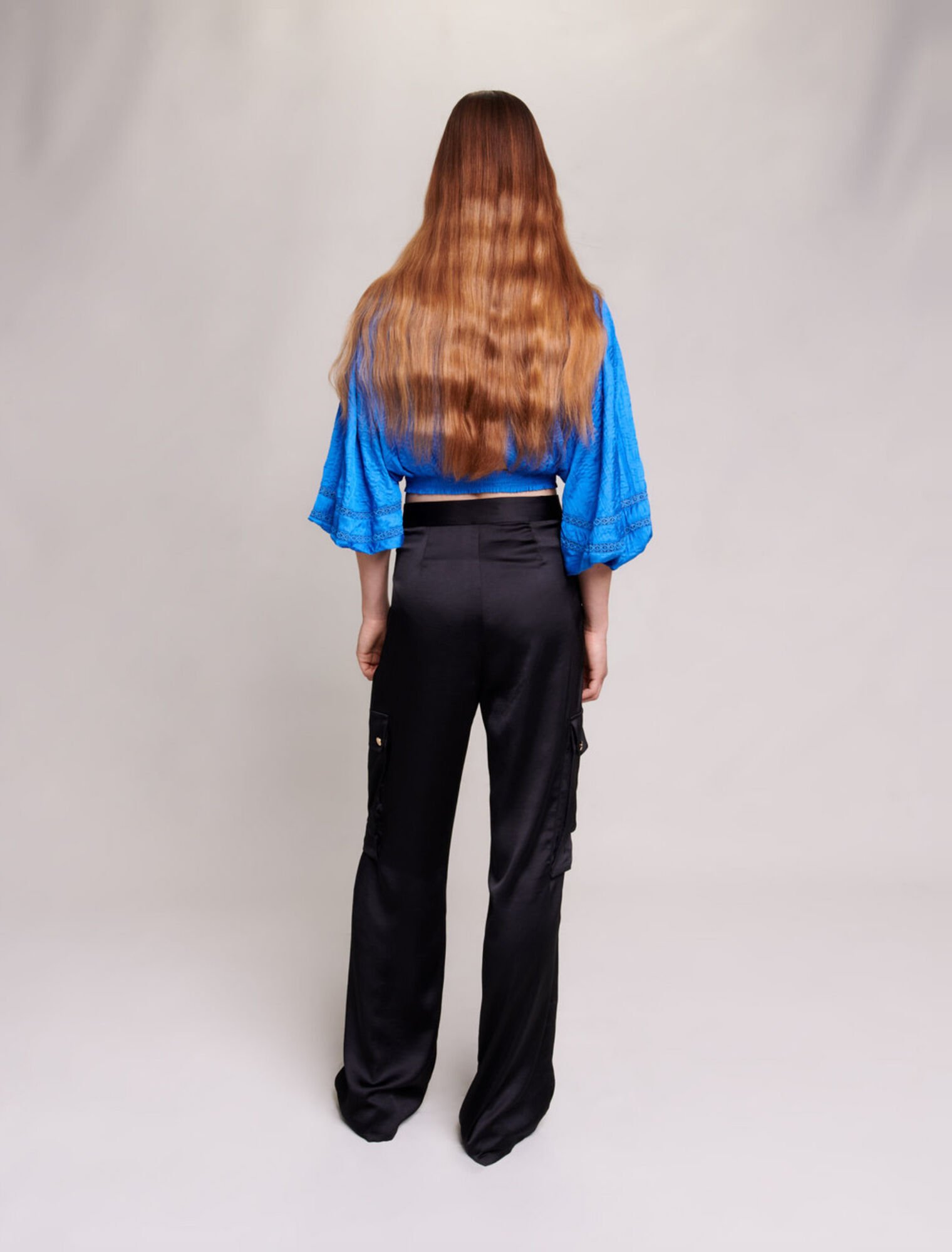 Satinartige Cargohose