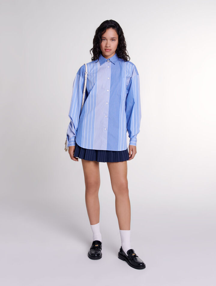 Gestreiftes Patchwork-Hemd 