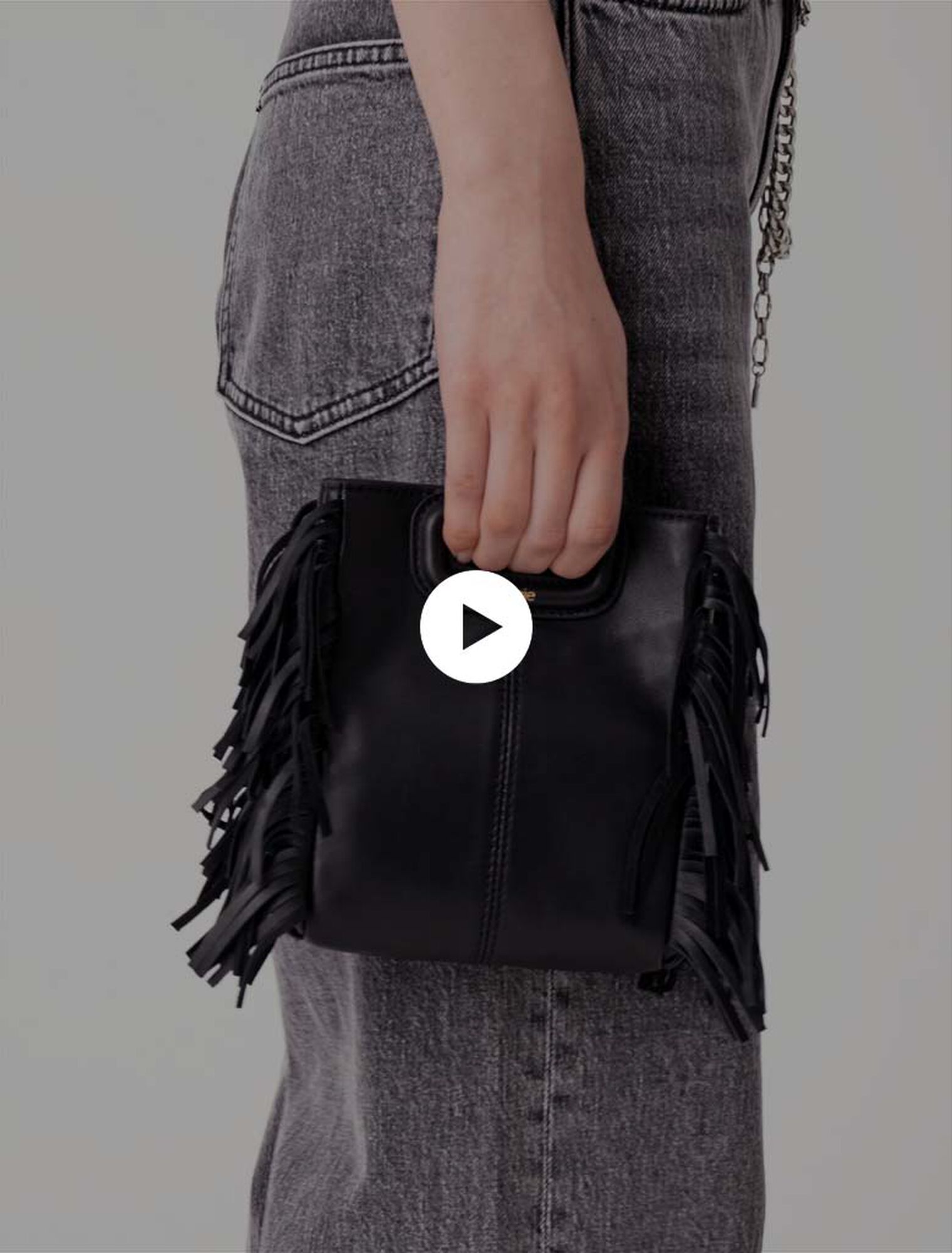 Lederhandtasche mit Kette