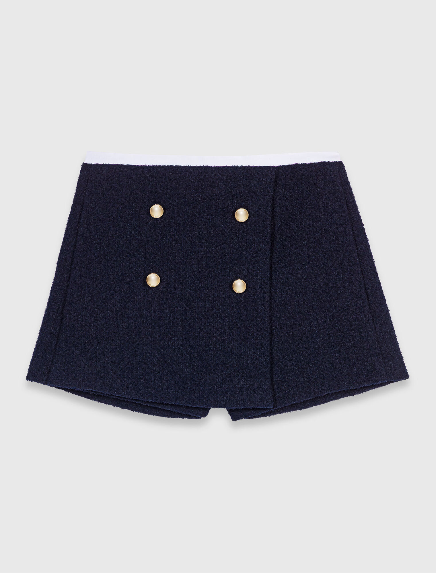 Shorts aus Tweed mit Kontrastband