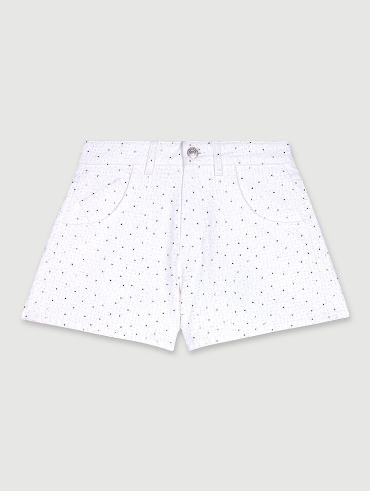Denimshorts mit Strass