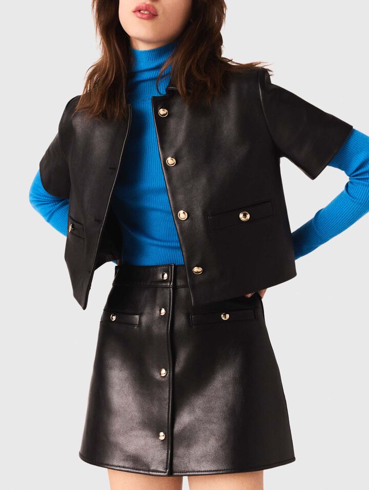 Kurze Lederjacke
