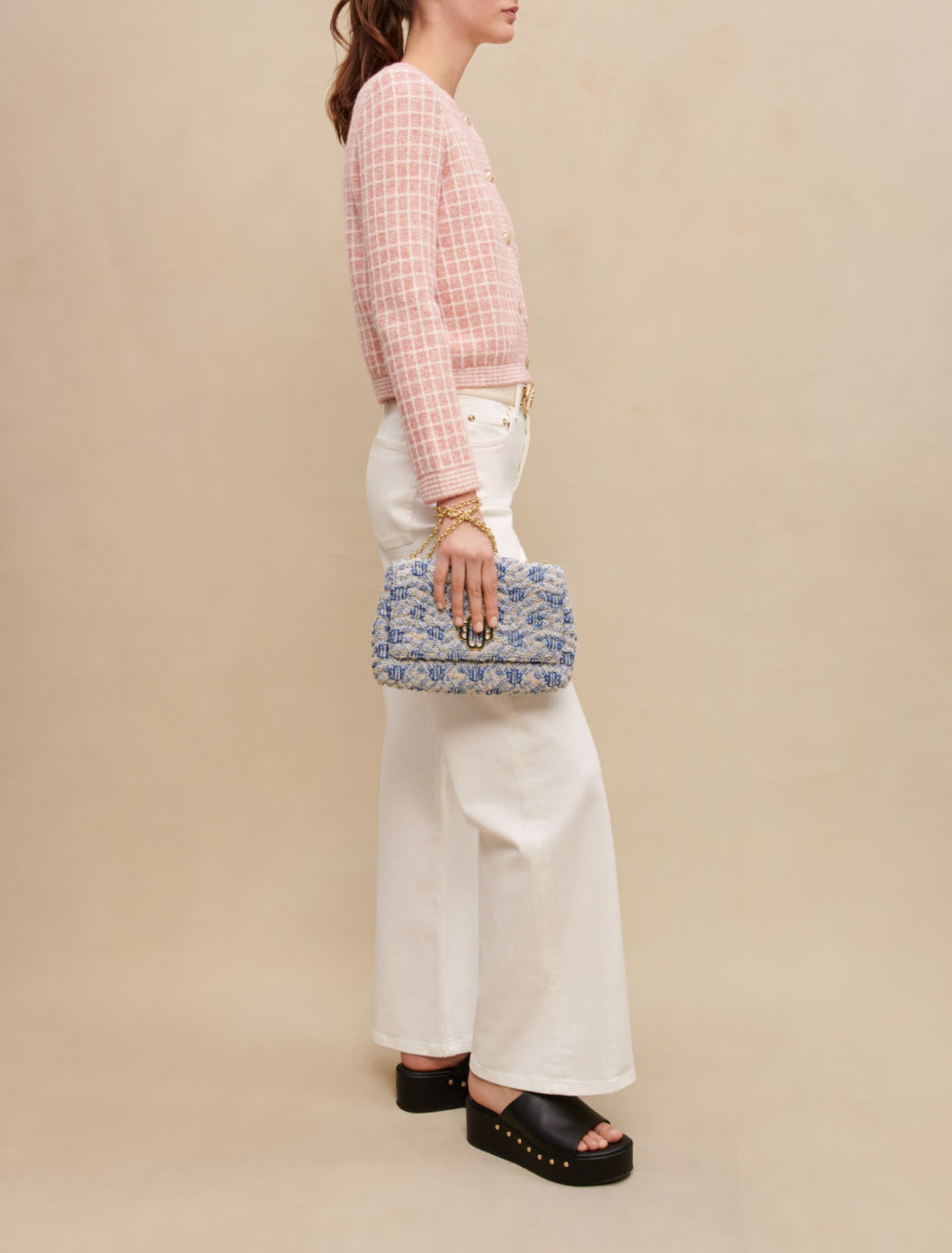 Strickjacke im Tweed-Stil