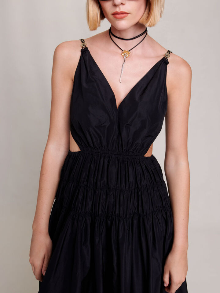 Taftkleid mit Cut-Out an der Taille