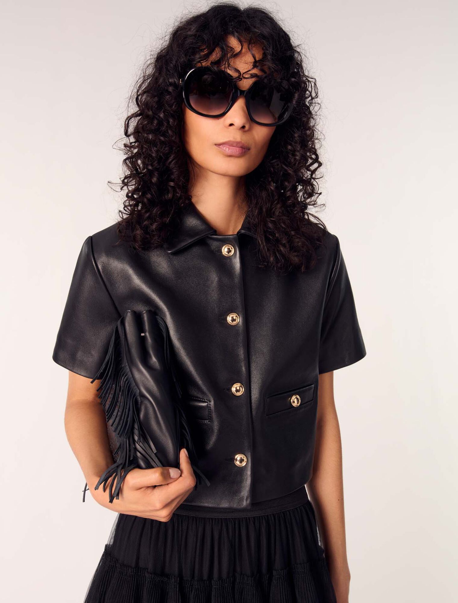 Kurze Lederjacke
