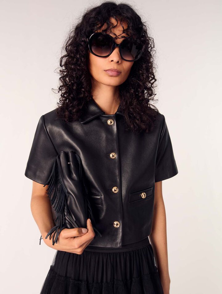 Kurze Lederjacke