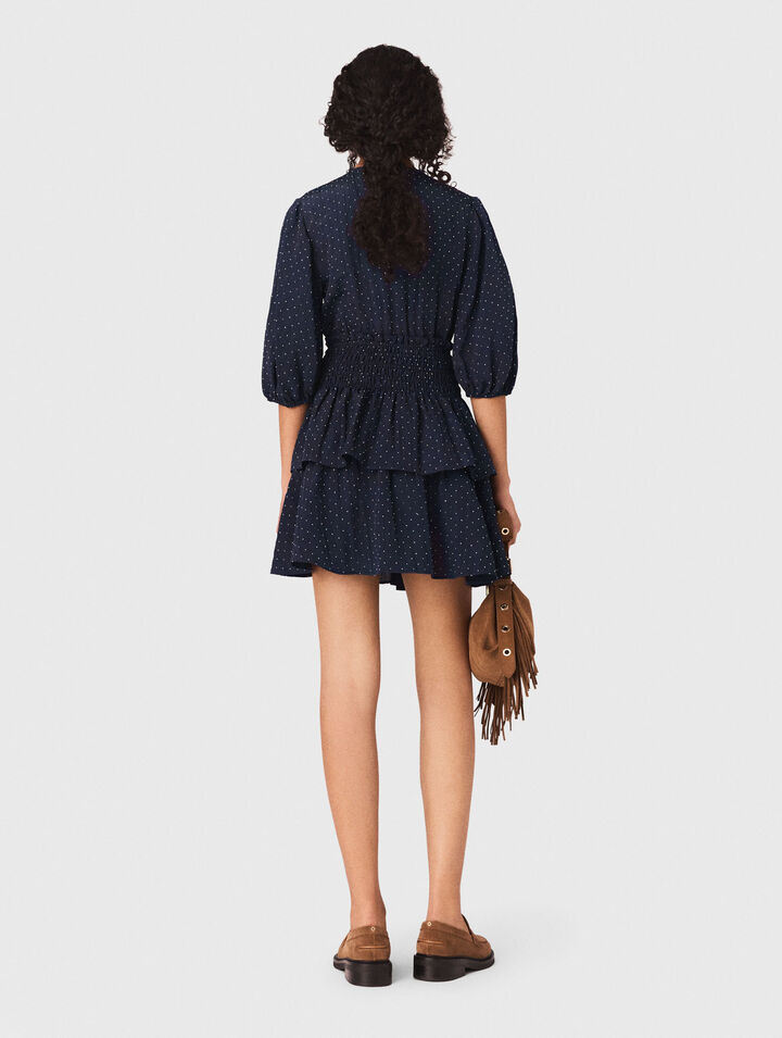 Kleid mit Volants und Strass