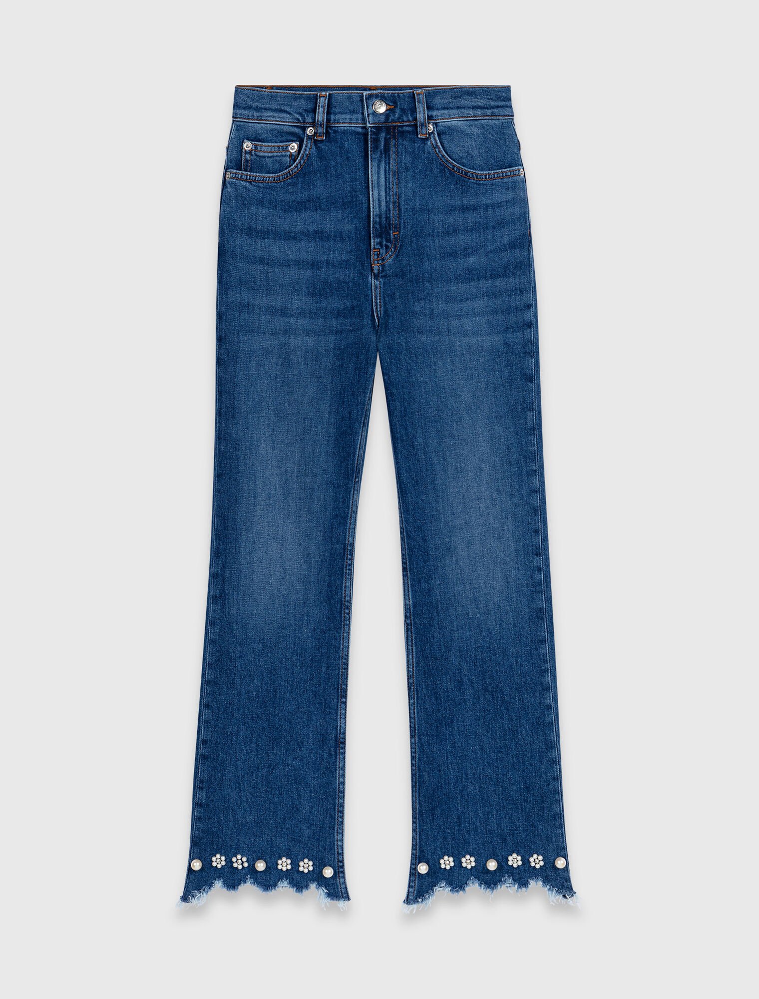Bootcut-Jeans mit Perlen