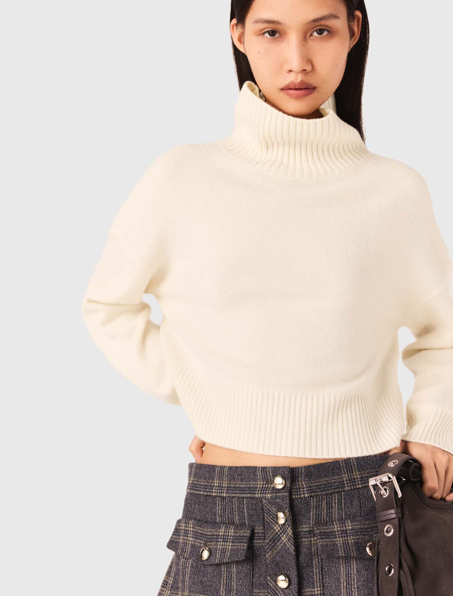 Kaschmirpullover mit Stehkragen