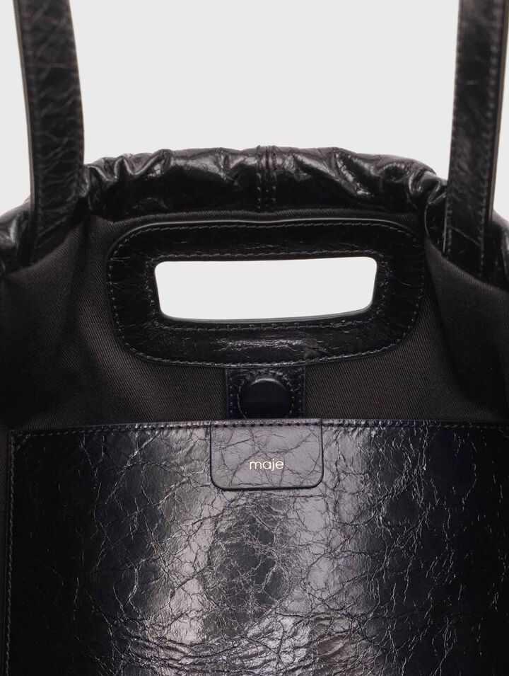 Tote-Tasche M aus Craquel&eacute;-Leder