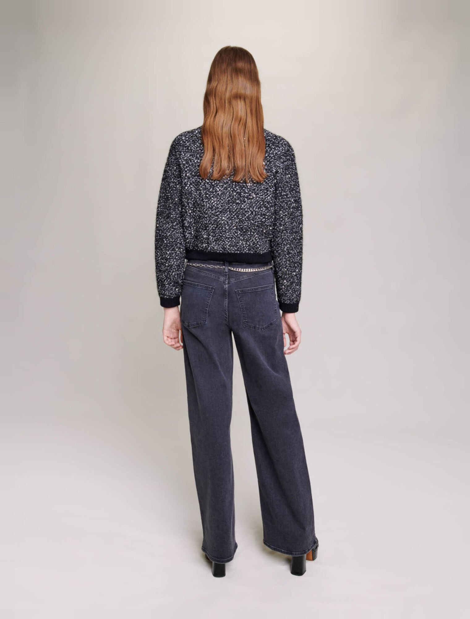 Kurzer Cardigan in Tweed-Optik