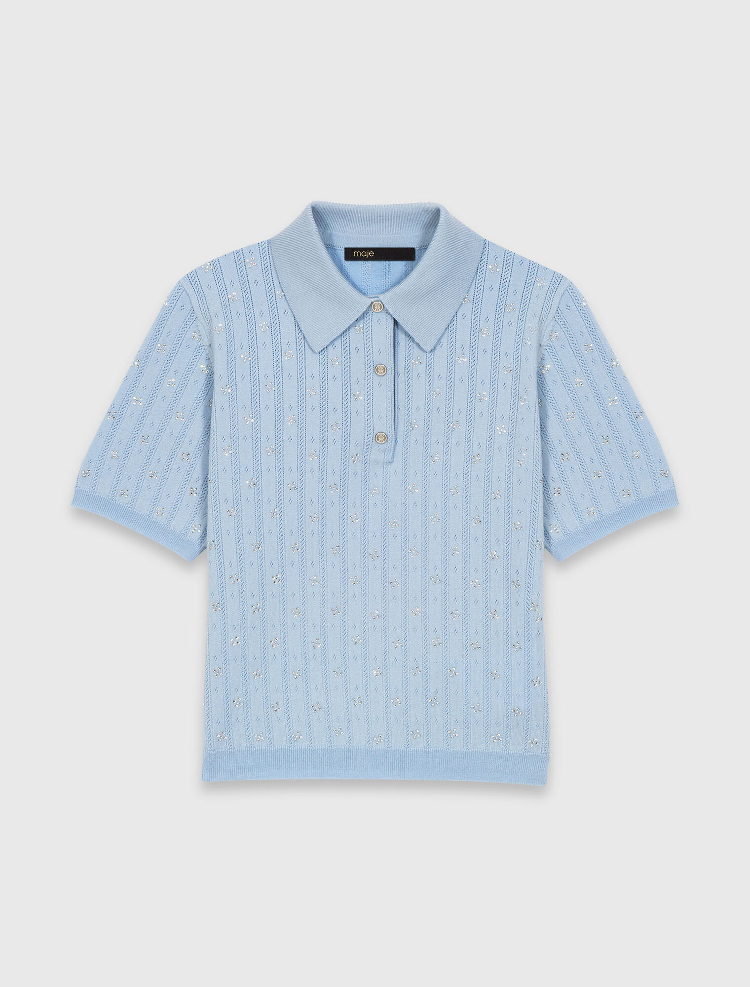 Kurzer Pullover mit Strass vorne