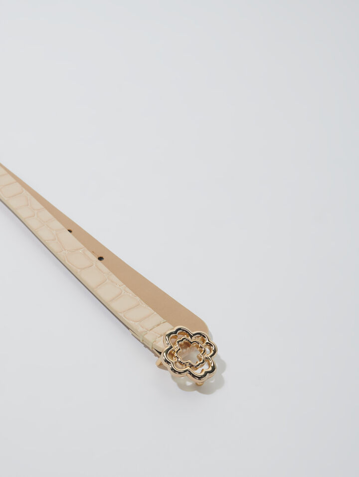Ledergürtel mit Clover-Schnalle