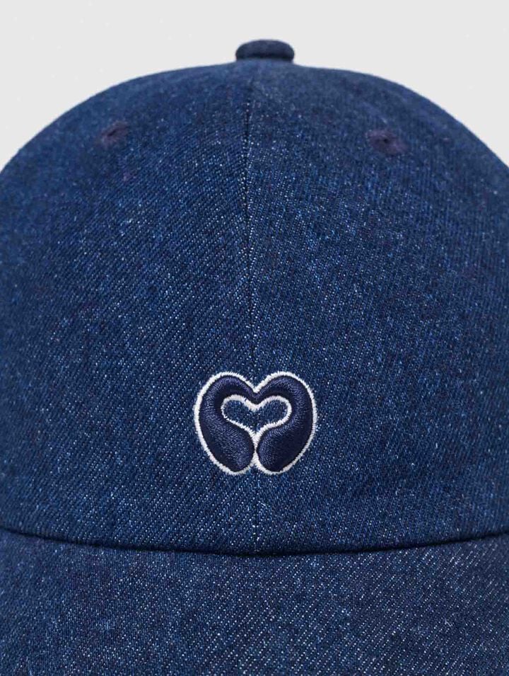 Raw-Denim-Cap mit Logo