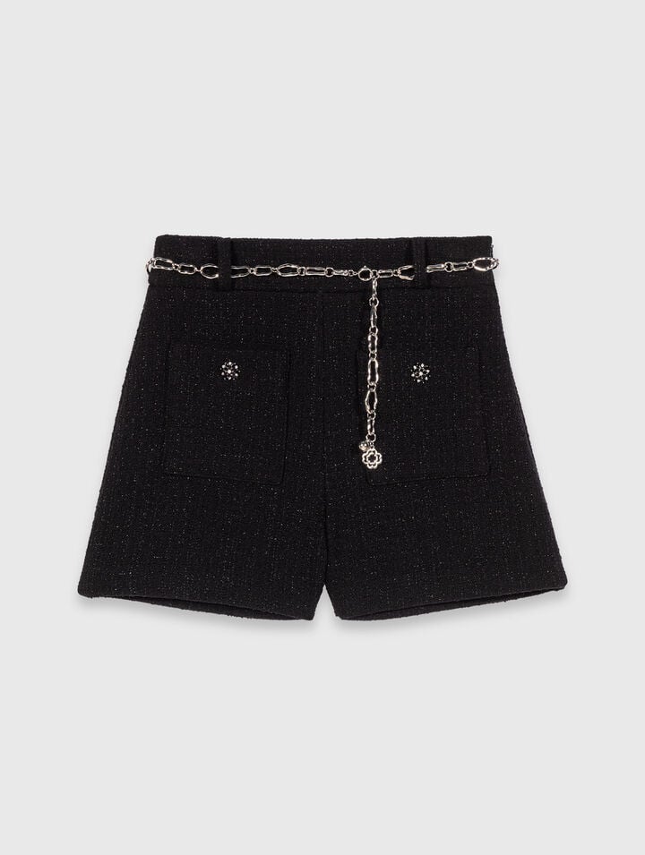 Glänzende Tweed-Shorts