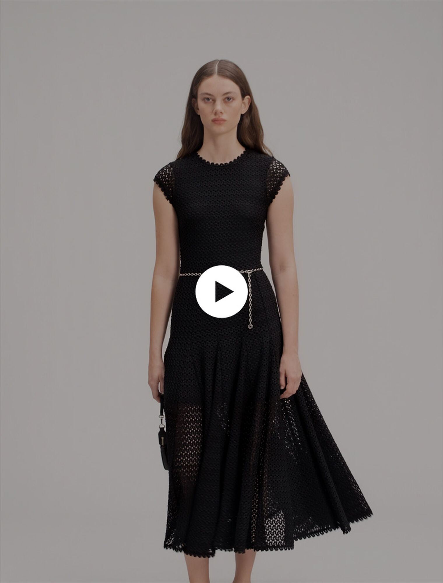 Langes Häkelkleid