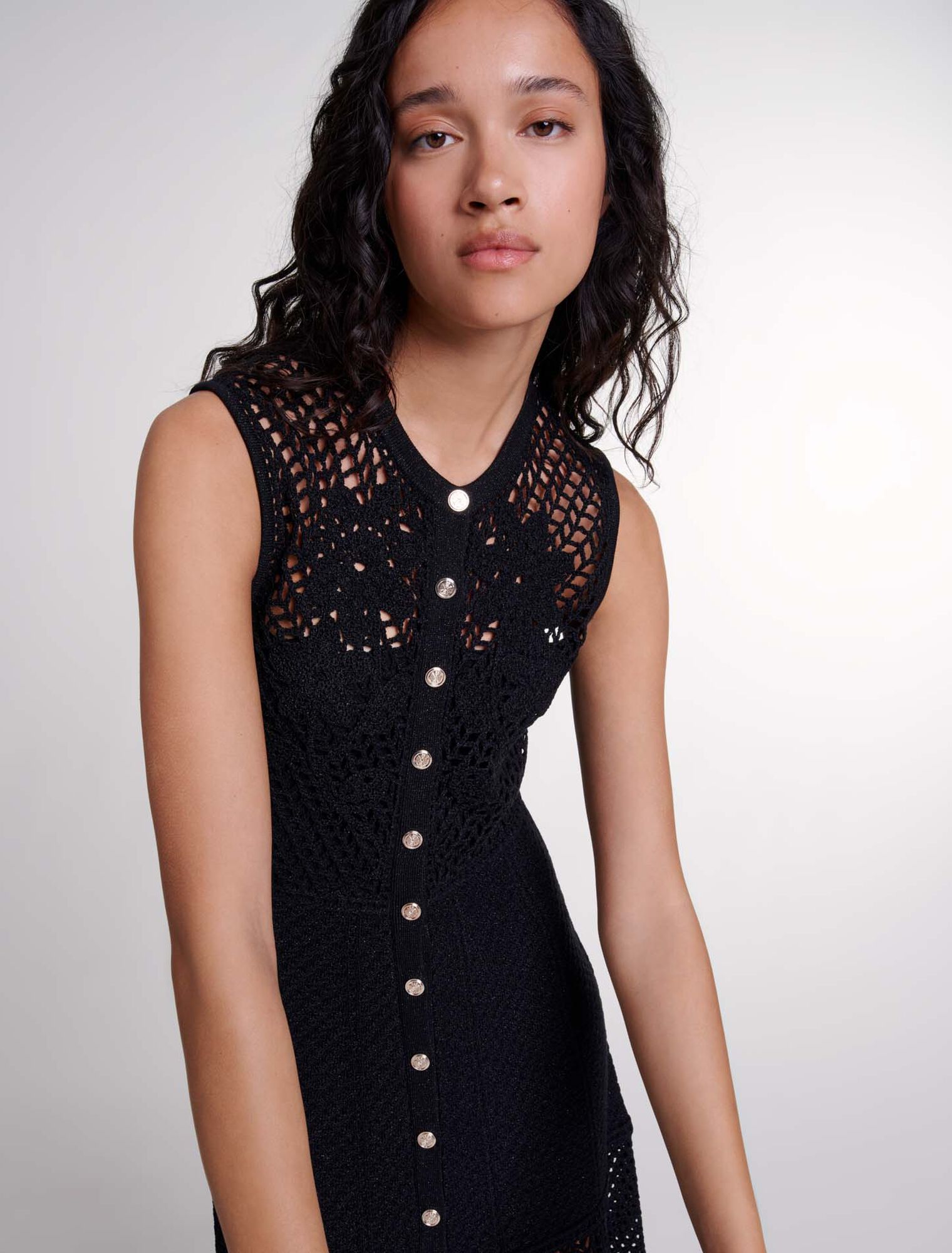 Langes Häkelkleid