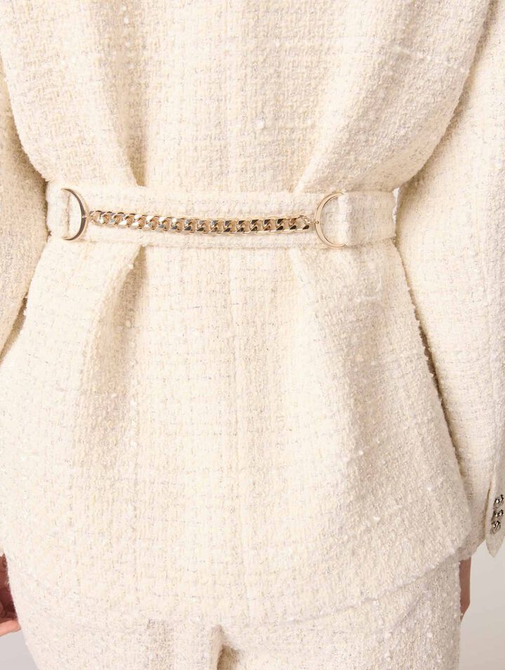 Jacke aus Tweed mit Gürtel