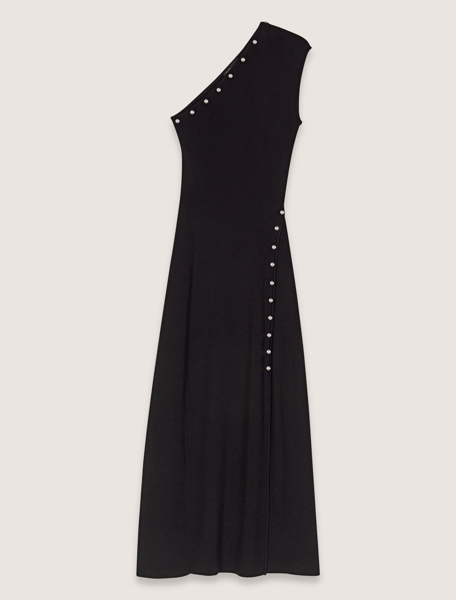 Langes asymmetrisches Strickkleid