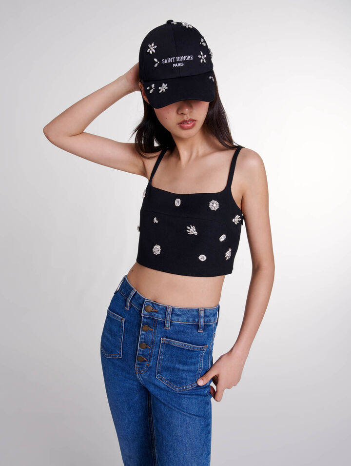Crop-Top mit Strass