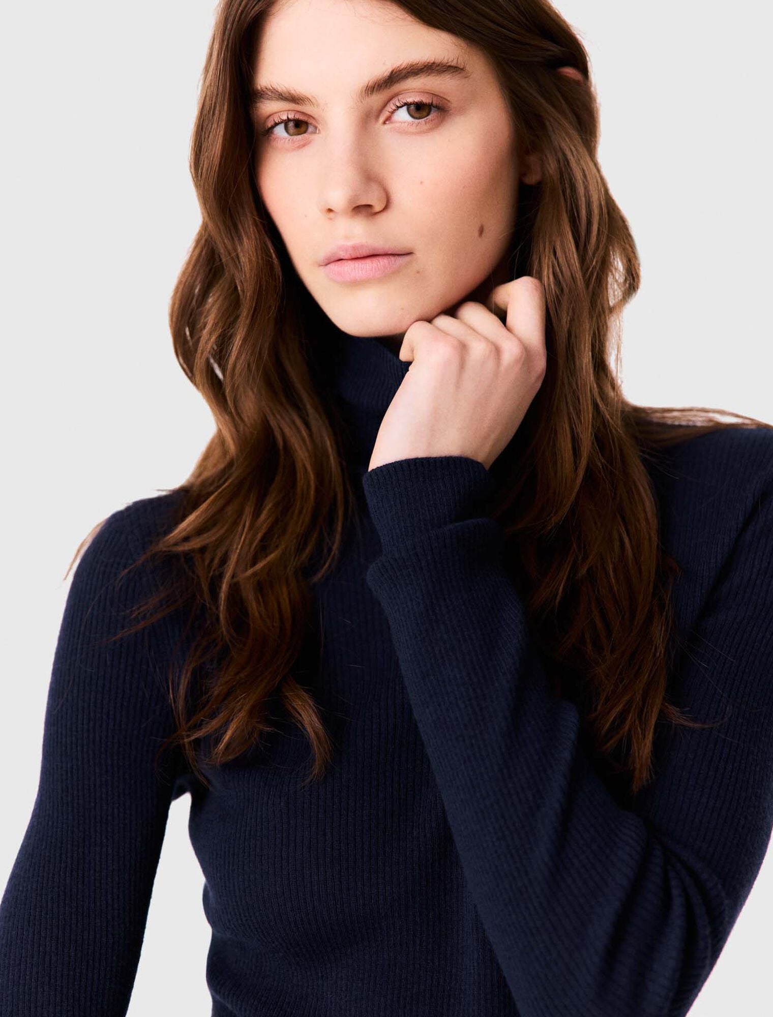 Second-Skin-Stehkragenpullover