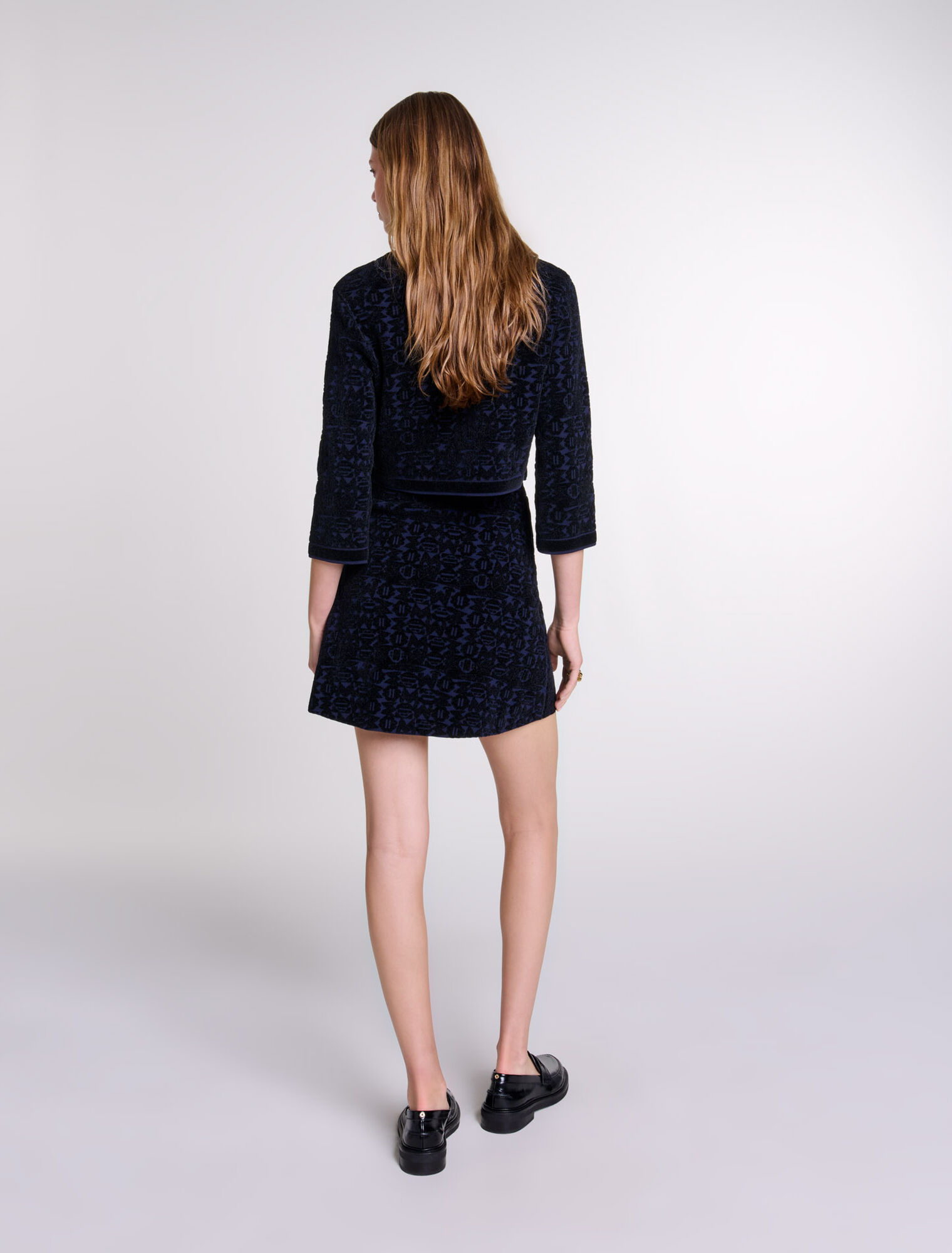 2-in-1-Kleid aus samtigem Strick