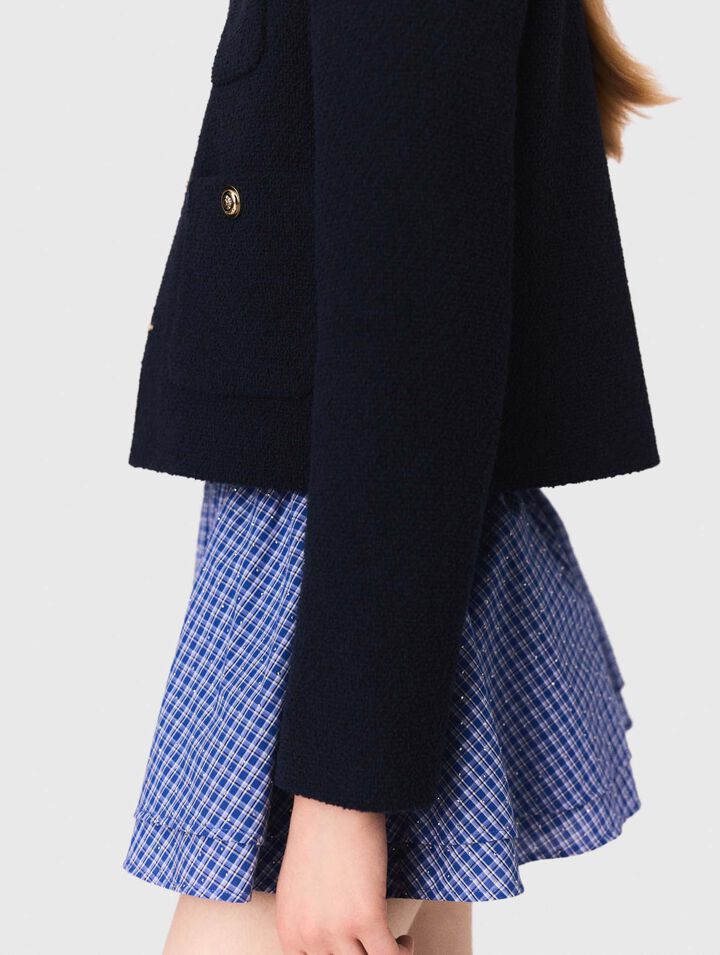 Kurze Tweed-Jacke, Kragen abnehmbar