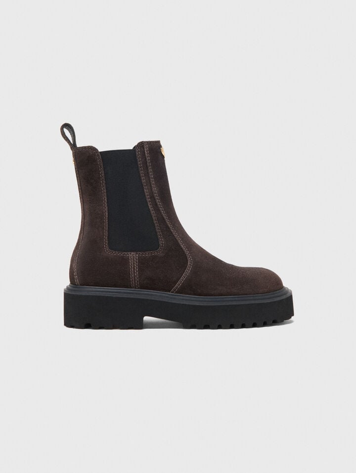 Chelsea-Boots aus Veloursleder