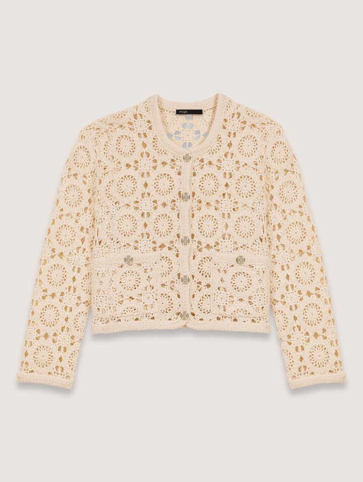 Kurzer gehäkelter Cardigan