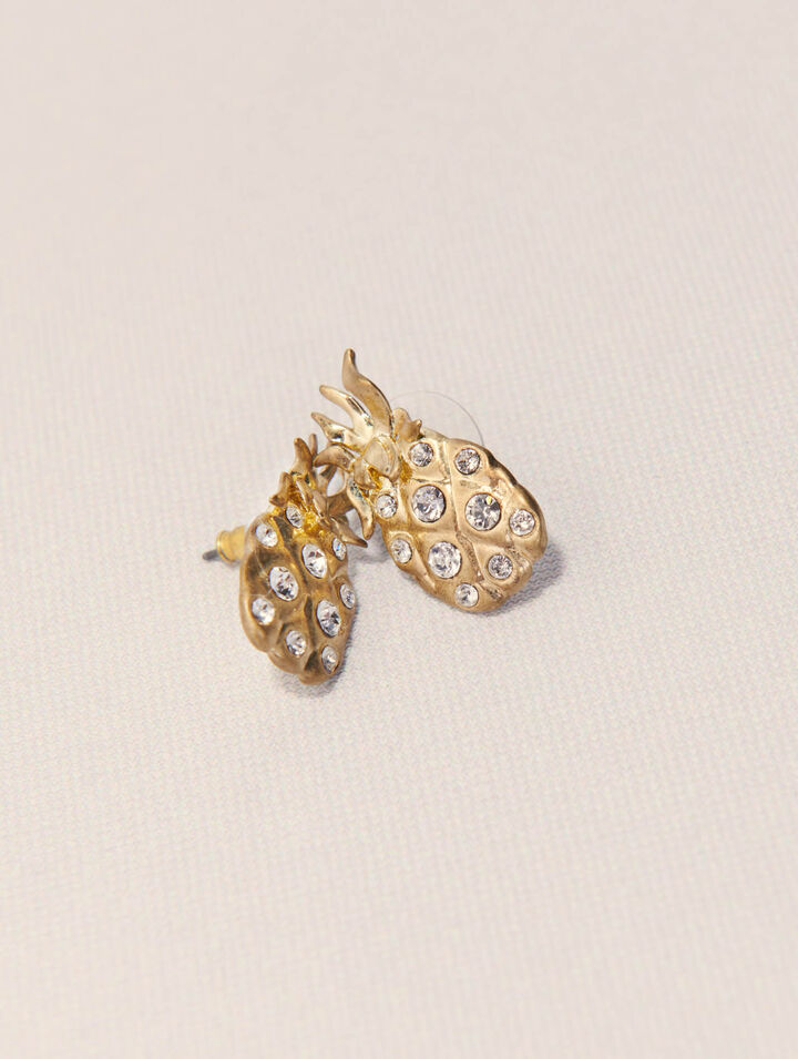 Ananas-Ohrringe mit Strass