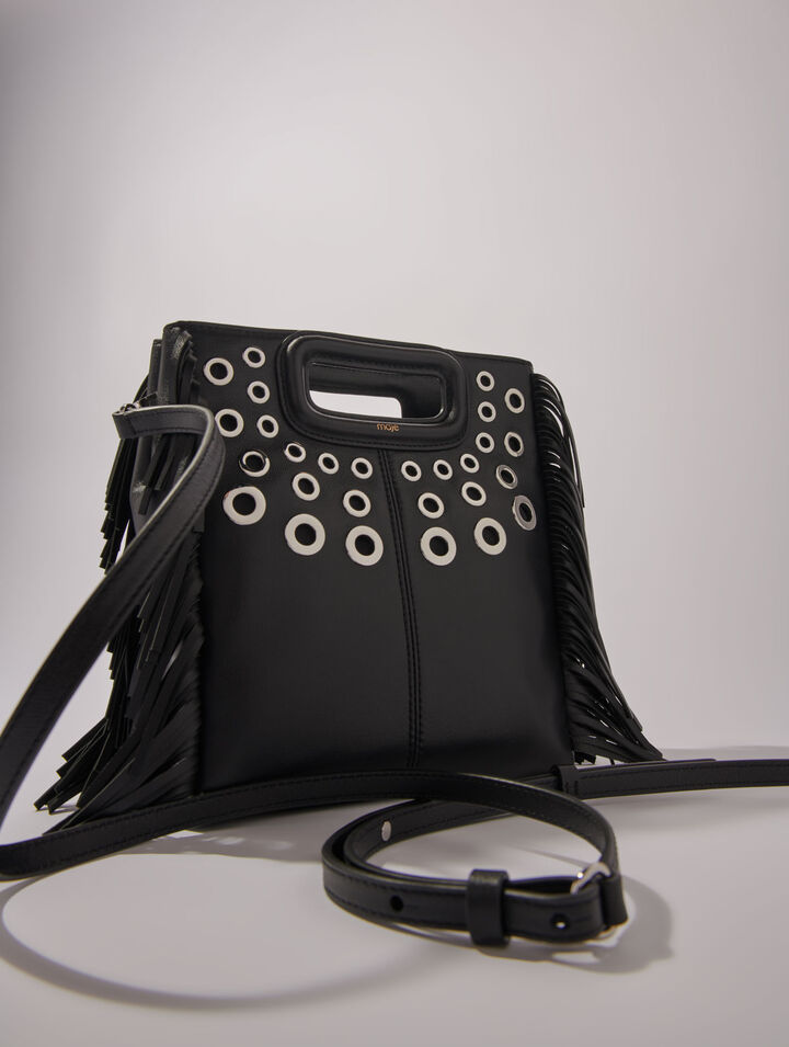 Tasche M aus Leder mit Ösen