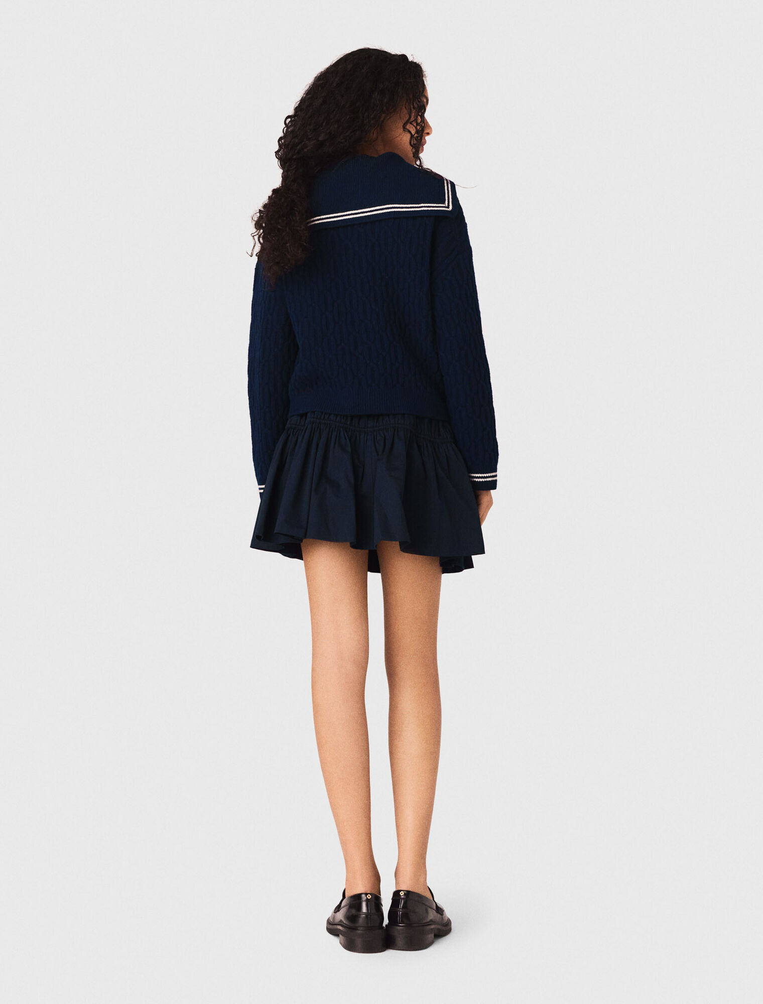 Zopf-Cardigan mit U-Boot-Ausschnitt