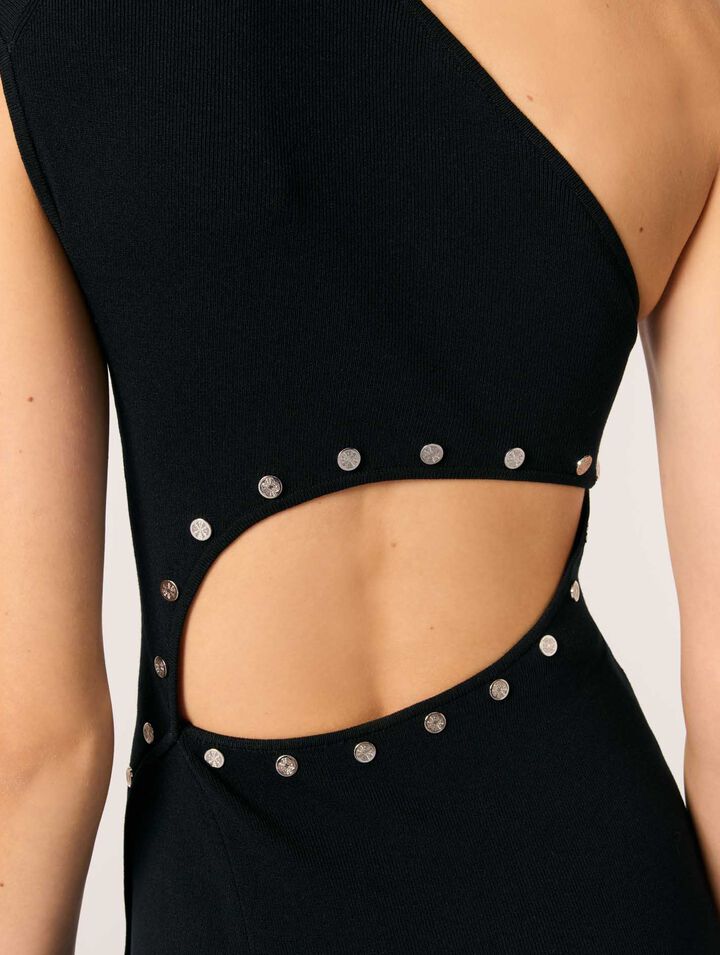 Langes asymmetrisches Strickkleid