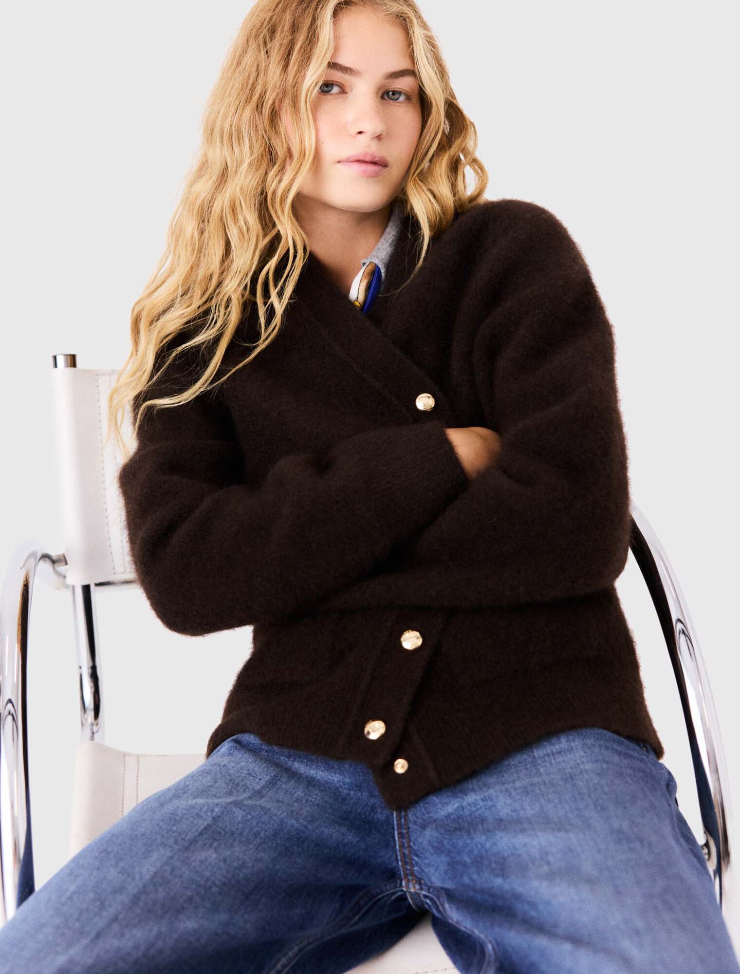 Langer Cardigan aus Yak