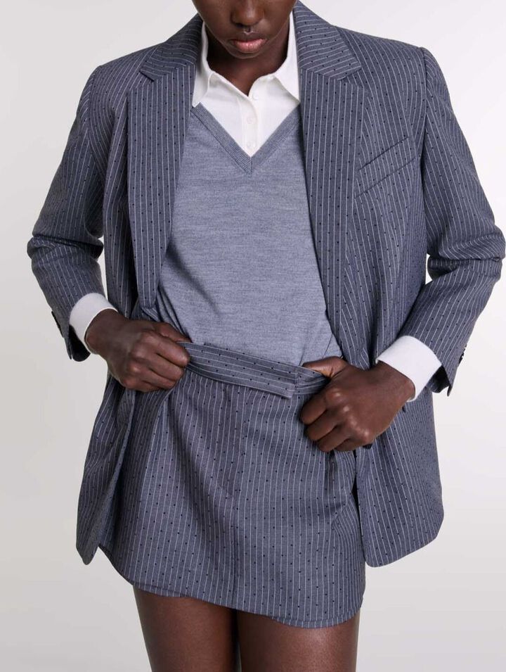 Trompe-l'&OElig;il-Shorts mit Strass