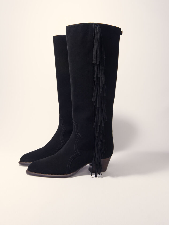 Westernstiefel aus Veloursleder